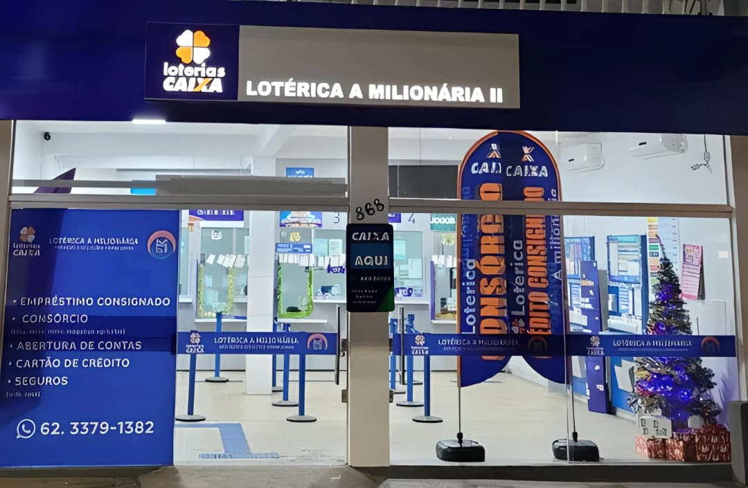 Fachada da Loteria A Milionária II em Minaçu-GO